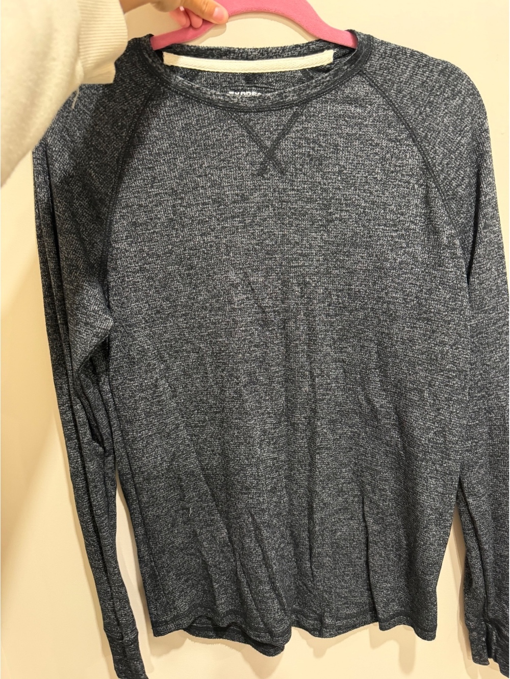 Express One Eleven Men’s Medium Long Sleeve Crewneck Shirt Black Gray Marled